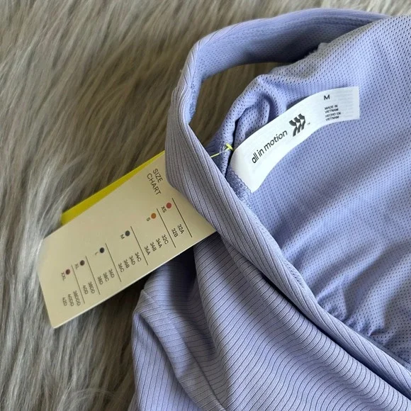 All In Motion Wireless Sports Bra Womens Size Medium Purple Light Support V-Neck - Picture 9 of 9